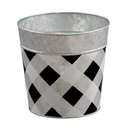 Picture of Black and White Gingham Pot Cover 6"