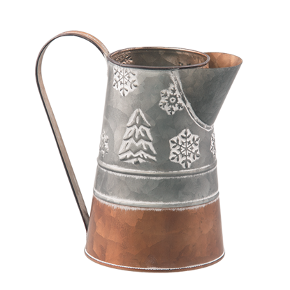 Picture of Copper and Galvanized Pitcher with Holiday Designs