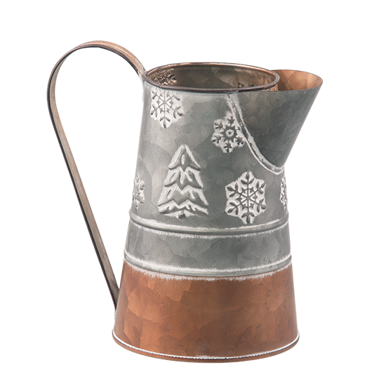 Picture of Copper and Galvanized Pitcher with Holiday Designs
