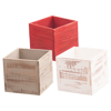 Picture of 3 Asst Gray, Red, White Wooden Planter 6"