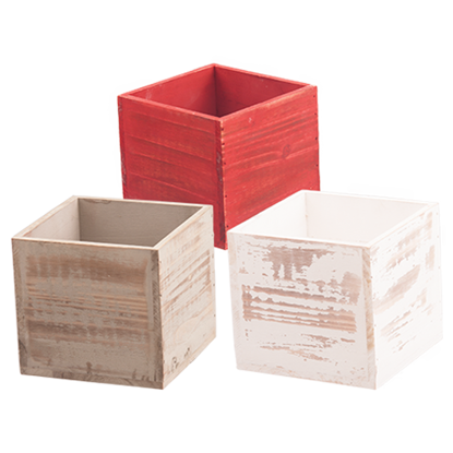Picture of Gray, Red & White Wooden Box Assortment 6"