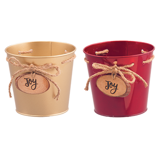 Picture of Red and Gold Pots with Joy Medallion 5.75"