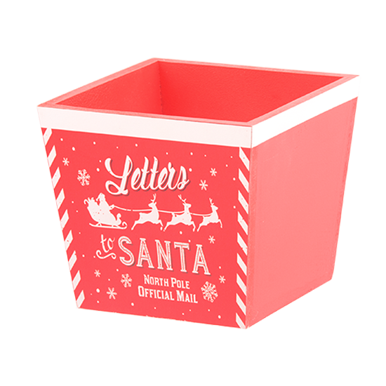 Picture of "Letters to Santa" Square Red Wooden Planter 6"