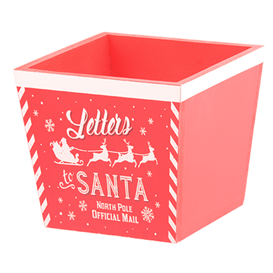Picture of "Letters to Santa" Square Red Wooden Planter 7"