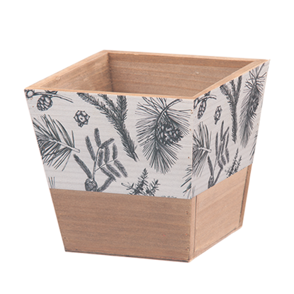 Picture of Evergreen Square Taper Wooden Planter 6"