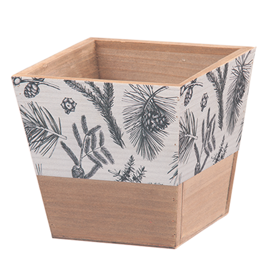Picture of Evergreen Square Taper Wooden Planter 7"