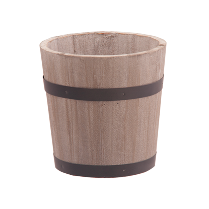 Picture of Gray Wash Wooden Whiskey Barrel Pot Cover 4"