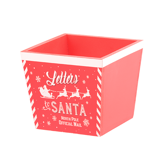 Picture of "Letters to Santa" Square Red Wooden Planter 4.75"