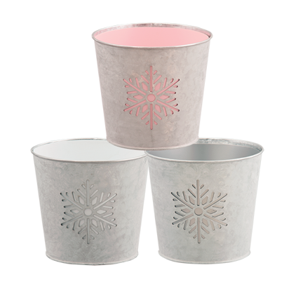 Picture of Snowflake cutout potcover-Pink, White & Gray 6.75"
