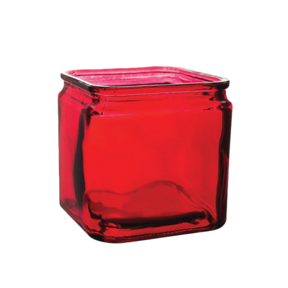 Picture of 4" Square Vase-Ruby