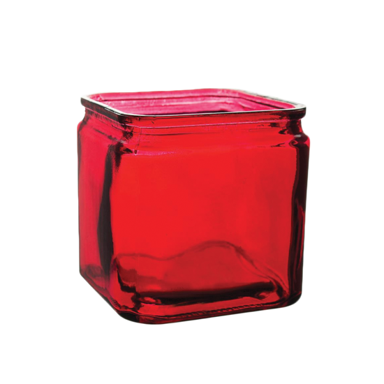Picture of 4" Square Vase-Ruby