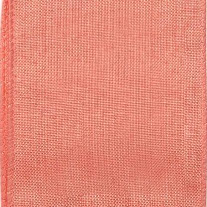 Picture of #9 Linen Canvas Wired Ribbon- Coral