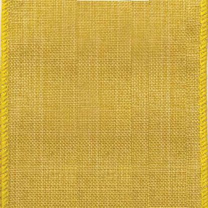 Picture of #9 Linen Canvas Wired Ribbon- Daffodil