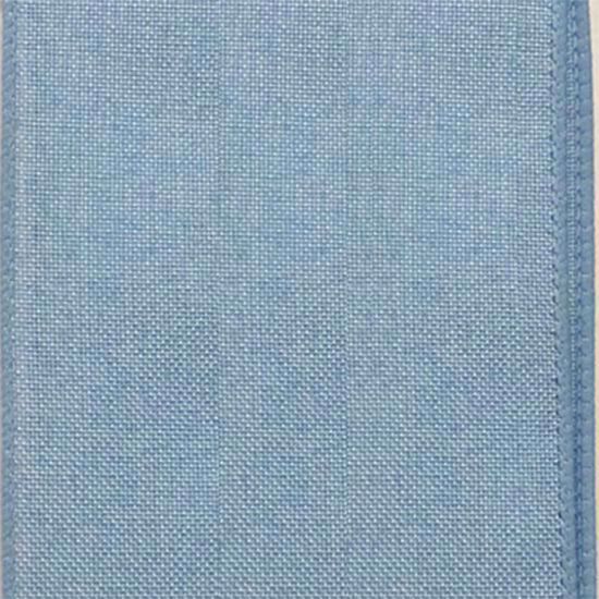 Picture of #9 Linen Canvas Wired Ribbon- Light Blue