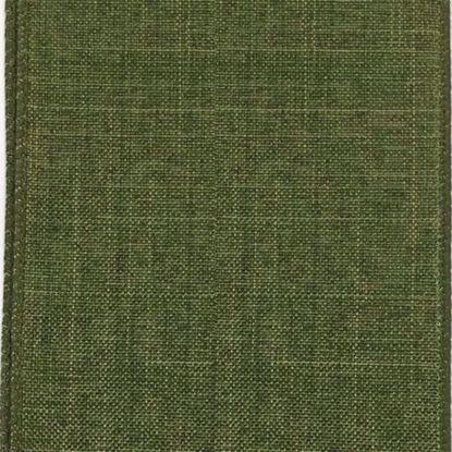 Picture of #9 Linen Canvas Wired Ribbon- Moss