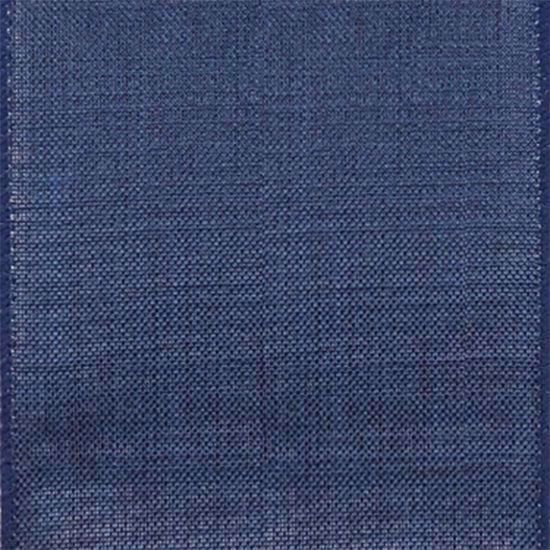 Picture of #9 Linen Canvas Wired Ribbon- Navy