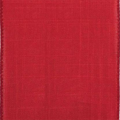 Picture of #9 Linen Canvas Wired Ribbon- Red