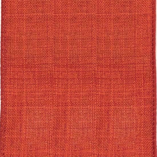 Picture of #9 Linen Canvas Wired Ribbon- Rust