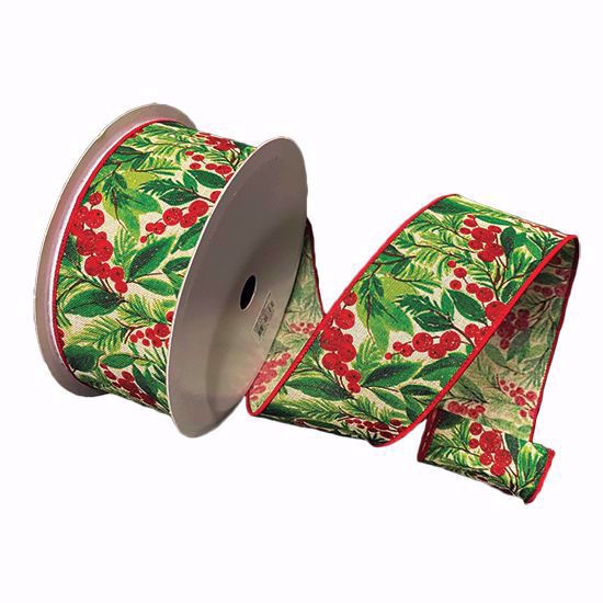 Picture of #40 Wired Edge Ribbon- Holly