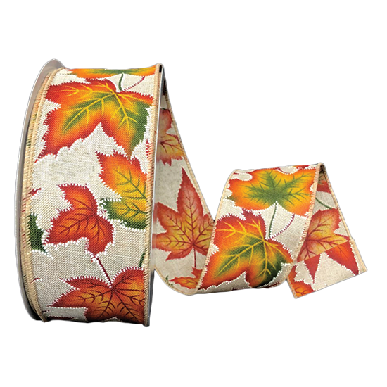 Picture of #40 Wired Edge Ribbon- Fall Leaves