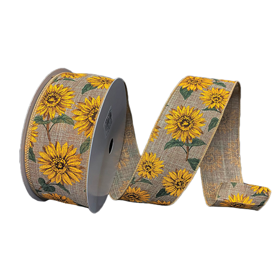 Picture of #40 Wired Edge Ribbon- Sunflower