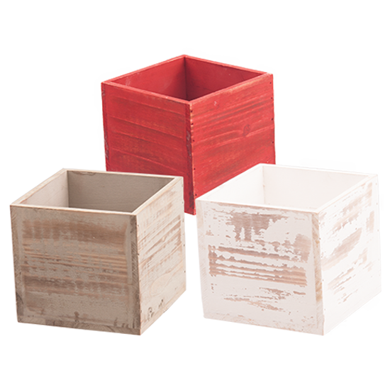 Picture of Gray, Red & White Wooden Box Assortment 5"