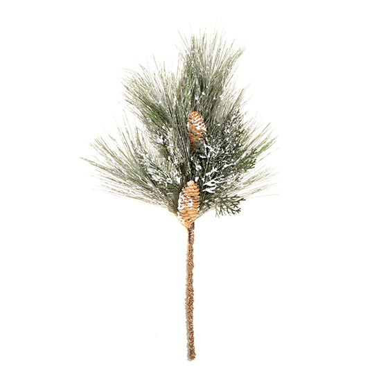Picture of 24" Plastic Frosted Pine W/Cedar Cones Spray