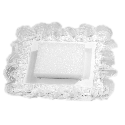 Picture of White Square Pillow with Lace Edge & Styrofoam Base
