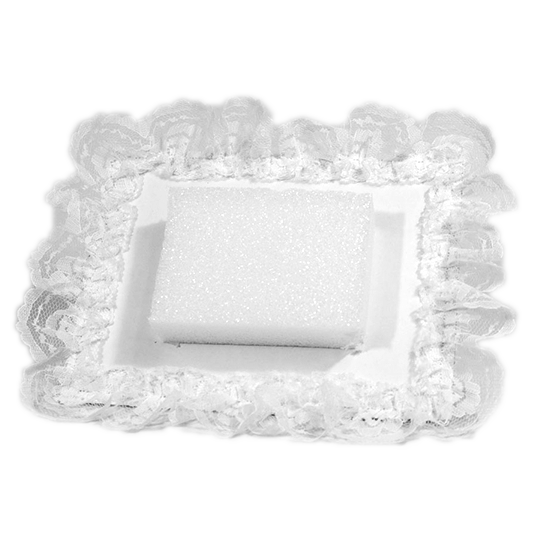Picture of White Square Pillow with Lace Edge & Styrofoam Base