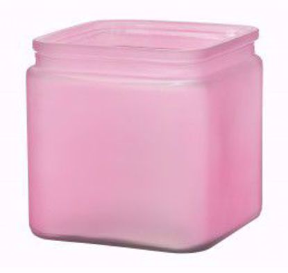 Picture of 5" Square Vase-Frosted Pink