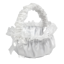 Picture of White Flower Girl Satin basket with White lace