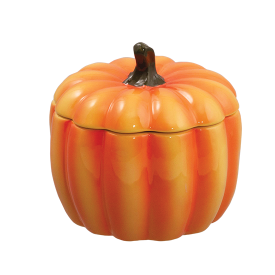 Picture of Orange Pumpkin Pot W/Lid 3.75"