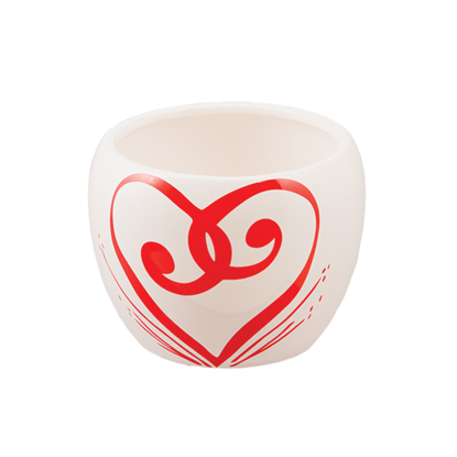 Picture of White Heart Swirl Planter 5"