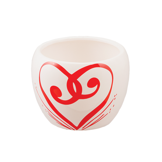 Picture of White Heart Swirl Planter 5"