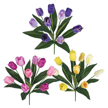 Picture of Spring Color Assortment Tulip Bush (9 Blooms, 18")