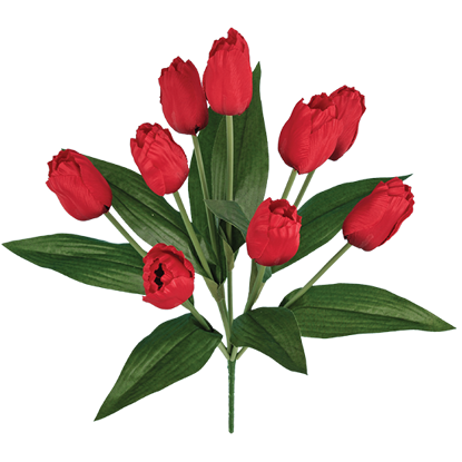 Picture of Red Tulip Bush (9 Blooms, 18")