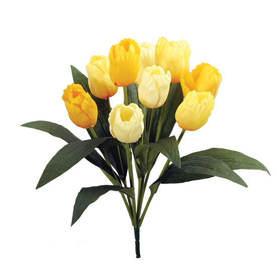 Picture of Gold & Yellow Tulip Bush (9 Blooms, 18")