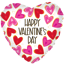 Picture of 17" 2-Sided Foil Balloon: Happy Valentine's Day Textured Hearts