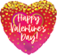 Picture of 17" 2-Sided Foil Balloon: Happy Valentine's Day Gold Heart Confetti