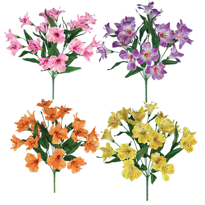 Picture of Spring Color Assortment Alstroemeria Bush (9 Stems, 16")