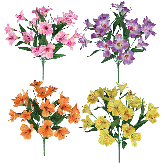 Picture of Spring Color Assortment Alstroemeria Bush (9 Stems, 16")