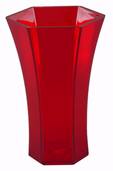 Picture of Diamond Line 10" Rose Vase - Ruby