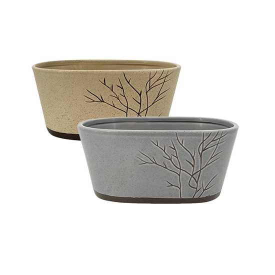 Picture of 2 Asst Branching Pattern Oval Planter 8.5"