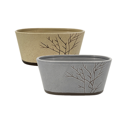 Picture of 2 Asst Branching Pattern Oval Planter 8.5"