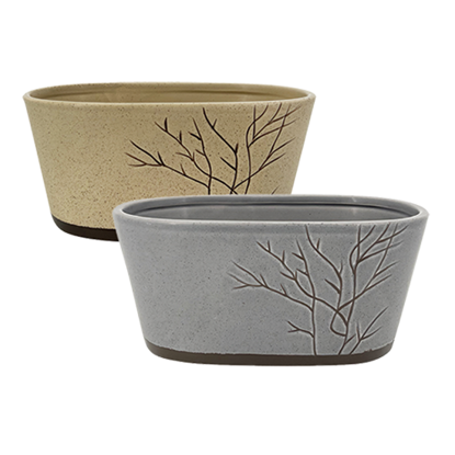 Picture of 2 Asst Branching Pattern Oval Planter 10"