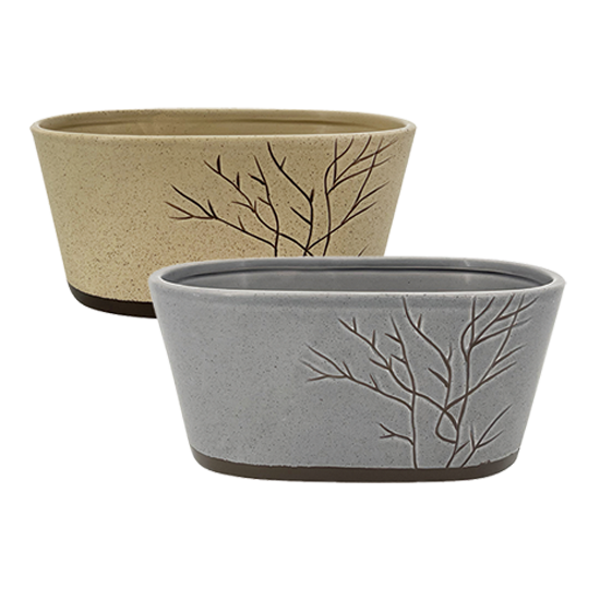 Picture of Branching Pattern Oval Planter Assortment 10"