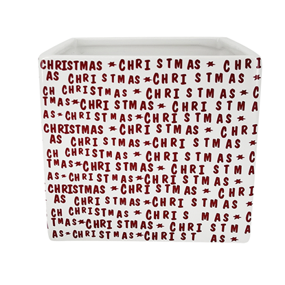 Picture of Merry Christmas Printed Square Planter 6"
