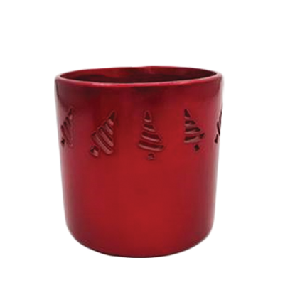 Picture of Red Metallic Christmas Tree Pot 5"