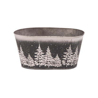Picture of Snowy Pine Oval  Planter 8"