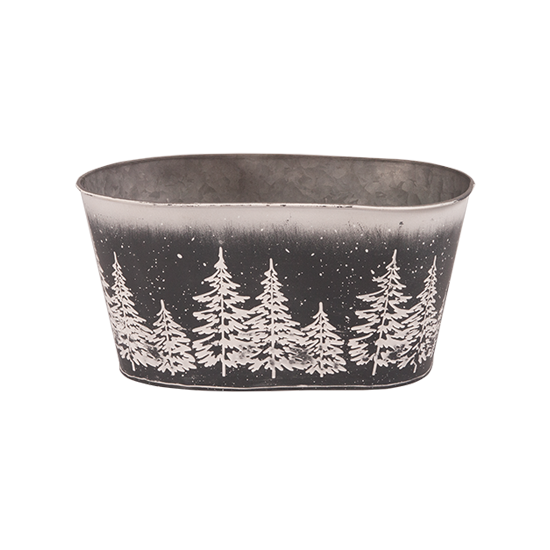 Picture of Snowy Pine Oval  Planter 8"